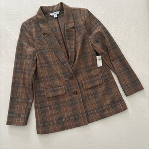 NWT Old Navy Brown Checkered Women's Blazer